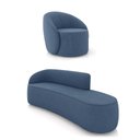Ver imagem 1 de Sofá 4 Lugares Orgânico 220cm Morgan e Poltrona Lua Suede Azul M D03 - D'Rossi