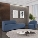 Ver imagem 2 de Sofá 4 Lugares Orgânico 220cm Morgan e Poltrona Lua Suede Azul M D03 - D'Rossi