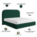 Ver imagem 5 de Cama Queen Flutuante com Cabeceira 160cm Aura W01 Bouclê Verde - Lyam Decor