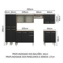 Ver imagem 4 de Armário de Cozinha Completa 293cm Rustic/Preto Emilly Madesa 04