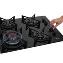 Ver imagem 2 de Cooktop a Gás Fischer 4 Bocas Tc Fit Line Trempe Iron