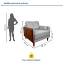 Ver imagem 3 de Poltrona Linho Premium com Couro Base Madeira Maciça Inova