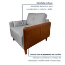 Ver imagem 6 de Poltrona Linho Premium com Couro Base Madeira Maciça Inova