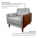 Ver imagem 4 de Poltrona Linho Premium com Couro Base Madeira Maciça Inova