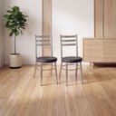 Ver imagem 3 de Conjunto 8 Cadeiras para Sala de Jantar Debrum Cromado/Preto