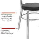 Ver mais imagens de Conjunto 8 Cadeiras para Sala de Jantar Debrum Cromado/Preto