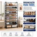 Ver imagem 7 de Sapateira Vertical para 30 Pares com 10 Prateleiras Estrutura em Metal e Plástico, Ideal para Entrad