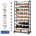Ver imagem 4 de Sapateira Vertical para 30 Pares com 10 Prateleiras Estrutura em Metal e Plástico, Ideal para Entrad