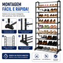 Ver mais imagens de Sapateira Vertical para 30 Pares com 10 Prateleiras Estrutura em Metal e Plástico, Ideal para Entrad