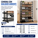 Ver imagem 5 de Sapateira Vertical para 30 Pares com 10 Prateleiras Estrutura em Metal e Plástico, Ideal para Entrad