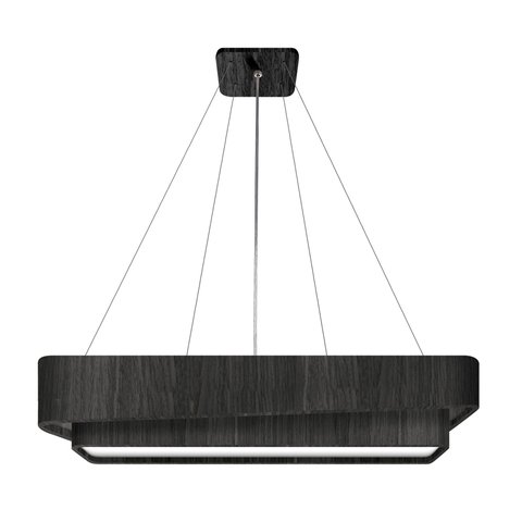 Pendente Doble Retangular 75cm - 1 Luz Adrilustres Preto