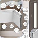 Ver imagem 2 de Kit 5 Barras Rodapé de Poliestireno 10 Cm Altura Branco Frisado (13mm X 2 Metros)