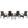 Jogo 4 cadeiras e mesa de Centro Napoli para Área Edícula Jardim, Ferro e Fibra Trama Fechada 43 - 1