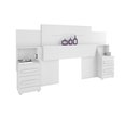 Ver imagem 1 de Cabeceira Irís Adaptável para Box de 1,40m/1,60m /1,90m e 2,00m com 2 Mesas de Cabeceira com 2 Gavet