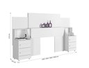 Ver imagem 3 de Cabeceira Irís Adaptável para Box de 1,40m/1,60m /1,90m e 2,00m com 2 Mesas de Cabeceira com 2 Gavet