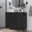 Ver imagem 2 de Gabinete Banheiro 3 Portas 90cm Multimóveis V5031 Preto/Natural