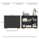 Ver imagem 3 de Gabinete Banheiro 3 Portas 90cm Multimóveis V5031 Preto/Natural