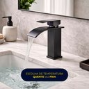 Ver mais imagens de Torneira de Banheiro Lavatório com Misturador Monocomando de Bancada Luxo Inox Preta Brinovar