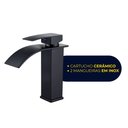 Ver imagem 4 de Torneira de Banheiro Lavatório com Misturador Monocomando de Bancada Luxo Inox Preta Brinovar