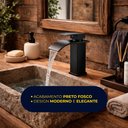 Ver mais imagens de Torneira de Banheiro Lavatório com Misturador Monocomando de Bancada Luxo Inox Preta Brinovar