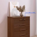 Ver imagem 5 de Cômoda 5 Gavetas com Chave MDF Rio Marrom/Castanho
