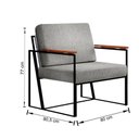 Ver imagem 3 de Poltrona Roma Linho com Ratan Bm Tubulares Cinza