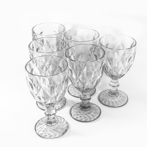 Jogo de 6 Taças Diamond 300ml Clear - Transparente