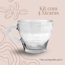 Ver imagem 4 de Jogo C/ 5 Xicaras de Vidro Transparente P/ Café Lisa 70ml