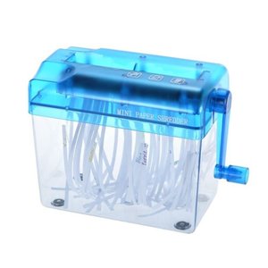 Picador de Papel Manual com Manivela Portatil Cesto Integrado para Documentos Cartao Mesa Escritorio