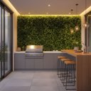 Ver mais imagens de 6 Placas Revestimento Parede Folhas Artificiais Jardim Vertical para Comercio