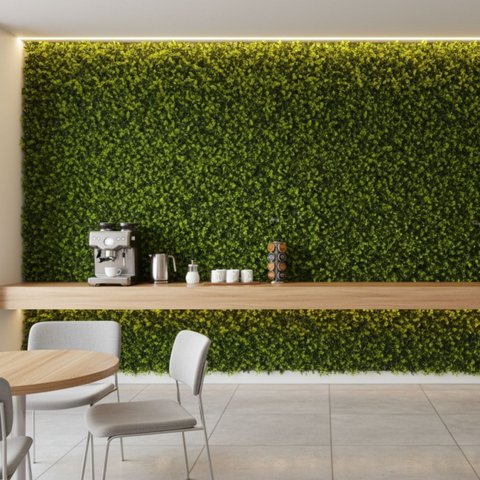 6 Placas Revestimento Parede Folhas Artificiais Jardim Vertical para Comercio