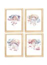 Ver imagem 1 de Kit Quadro Infantil Arco Iris Aquarela Decorativo Quarto Menina Enxoval Bebê