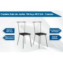 Ver imagem 4 de Cadeira de Cozinha 154 Kit 2 Un Prata - Assento Courano Cacau - Carraro