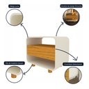 Ver imagem 3 de Kit Conjunto 2 Mesas de Cabeceira 1 Gaveta Innova Off White Naturale - Gelius