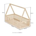 Ver imagem 3 de Quarto Montessori Cama Telhado Giulia e Guarda-Roupa Curió Casatema MadeiraOriginals Natural/Verde