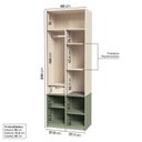 Ver imagem 4 de Quarto Montessori Cama Telhado Giulia e Guarda-Roupa Curió Casatema MadeiraOriginals Natural/Verde