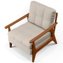Ver imagem 7 de Kit 2 Poltronas Decorativas para Sala de Estar Encosto Ripado Emília B04 Linho Cru - Lyam Decor
