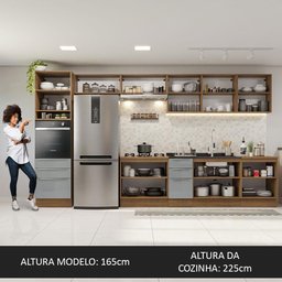 Armário De Cozinha Completa 400Cm Rustic/Cinza - 7
