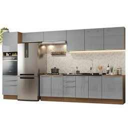 Armário De Cozinha Completa 400Cm Rustic/Cinza - 10