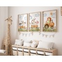Ver imagem 2 de Kit 3 Quadros Animais Fazendinha Trator Quarto Menina Infantil