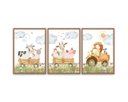 Ver imagem 3 de Kit 3 Quadros Animais Fazendinha Trator Quarto Menina Infantil