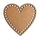 Ver imagem 1 de Kit 10 Base Coração 15cm em Mdf Cru para Cesto Crochê Fio de Malha