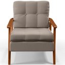 Ver imagem 4 de Kit 2 Poltronas Decorativas para Sala de Estar Encosto Ripado Emília B04 Linho Bege - Lyam Decor