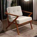 Ver imagem 1 de Poltrona Decorativa Sala de Estar com Cintas de Corano Laís B04 Linho Cru - Lyam Decor