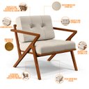 Ver imagem 6 de Poltrona Decorativa Sala de Estar com Cintas de Corano Laís B04 Linho Cru - Lyam Decor