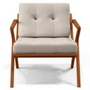 Ver imagem 3 de Poltrona Decorativa Sala de Estar com Cintas de Corano Laís B04 Linho Cru - Lyam Decor