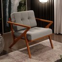Ver imagem 1 de Poltrona Decorativa Sala de Estar com Cintas de Corano Laís B04 Linho Bege - Lyam Decor