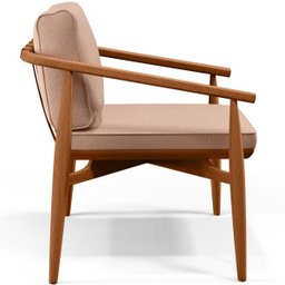 Poltrona Decorativa Sala de Estar com Cintas de Corano Lavínia B04 Linho Rosê - Lyam Decor - 5 Poltrona Decorativa Sala de Estar com Cintas de Corano Lavínia B04 Linho Rosê - Lyam Decor - 5