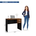 Ver imagem 7 de Mesa Estudos Moderna Mdp Escrivaninha C/ 2 Gavetas:nogueira-preto