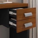 Ver imagem 4 de Mesa Estudos Moderna Mdp Escrivaninha C/ 2 Gavetas:nogueira-preto